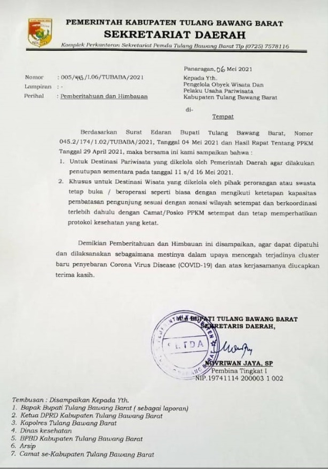 Selama Masa Lebaran, Sejumlah Tempat Wisata di Lampung Ditutup Sementara (97667)