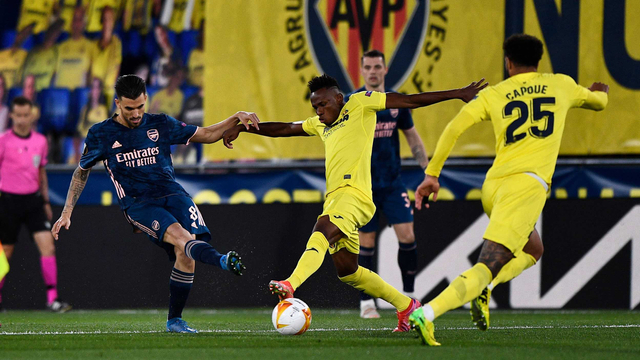 Villarreal menjamu Arsenal di semifinal leg pertama Liga Europa, Jumat (30/4) dini hari. Foto: Pablo Morano/REUTERS