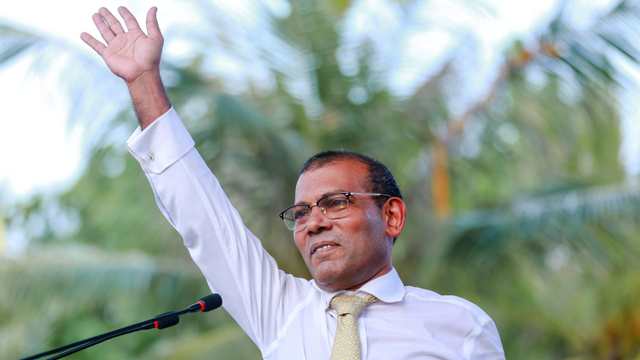 Eks Presiden Maladewa, Mohamed Nasheed.
 Foto: Ahmed SHURAU / AFP