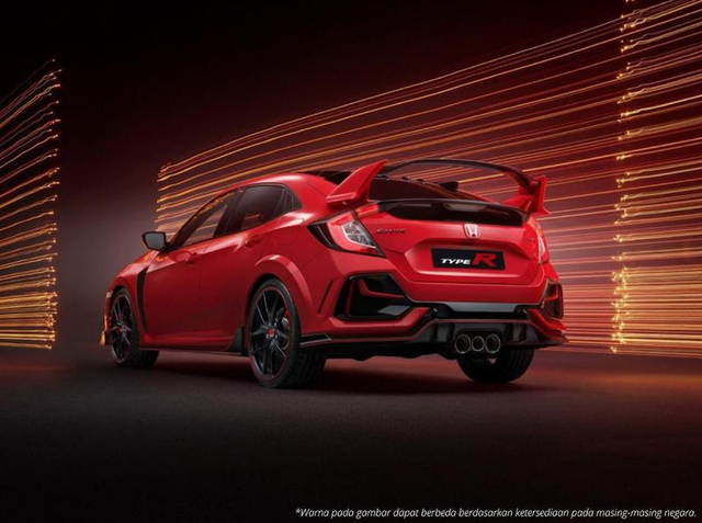 Tampilan belakang Honda Civic Type R Facelift 2021. Foto: dok. HPM