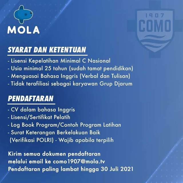 Mola Cari Pelatih Sepak Bola Indonesia untuk Berkiprah di Klub Italia (65226)
