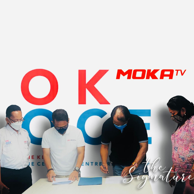 Penandatanganan Kerjasama OK OCtE Indonesia bersama MOKA TV, Rabu, 5 Mei 2021, Mall Pelayanan Publik DKI Jakarta. 