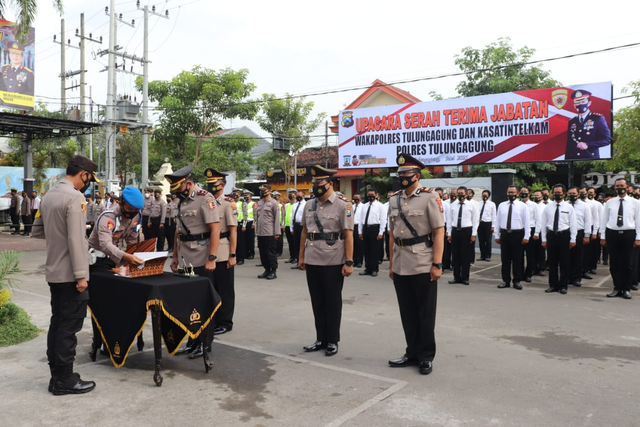 Kapolres Tulungagung Pimpin Sertijab, Waka Polres dan Kasat Intelkam