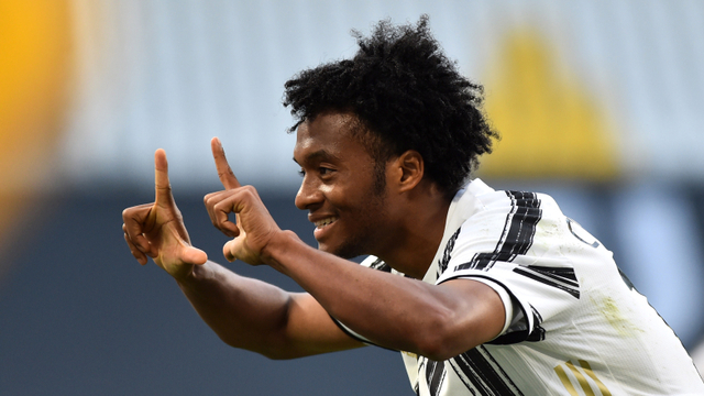 Pemain Juventus, Juan Cuadrado merayakan gol. Foto: REUTERS / Massimo Pinca