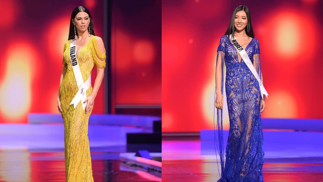 Miss Universe Finlandia dan Korea Selatan memakai rancangan desainer Indonesia. Foto: Instagram/@anazofficial