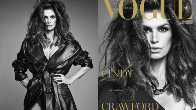 Tampilan Cindy Crawford di Majalah Vogue Foto: Instagram @voguebrasil