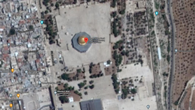 Tampilan Google Earth Masjid Al-Aqsa, Yerusalem. Foto: Screenshot