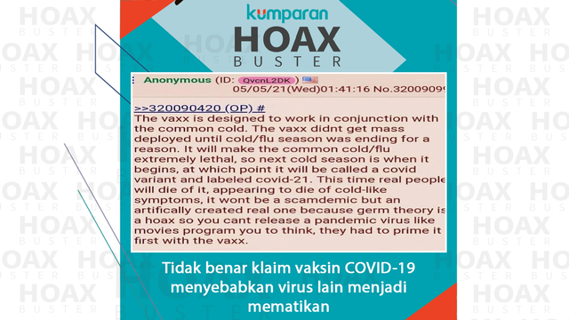 Tidak benar klaim vaksin COVID-19 menyebabkan virus lain menjadi mematikan. Foto: USA Today dan kumparan