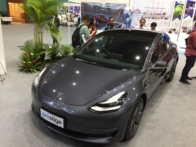 Tesla Model 3 yang diimpor oleh Prestige Motor. (Foto: Bagas Putra Riyadhana)