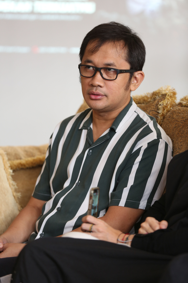 Hanung Bramantyo saat ke Kedubes Palestina di Jakarta, Rabu, (19/5/2021). Foto: Ronny