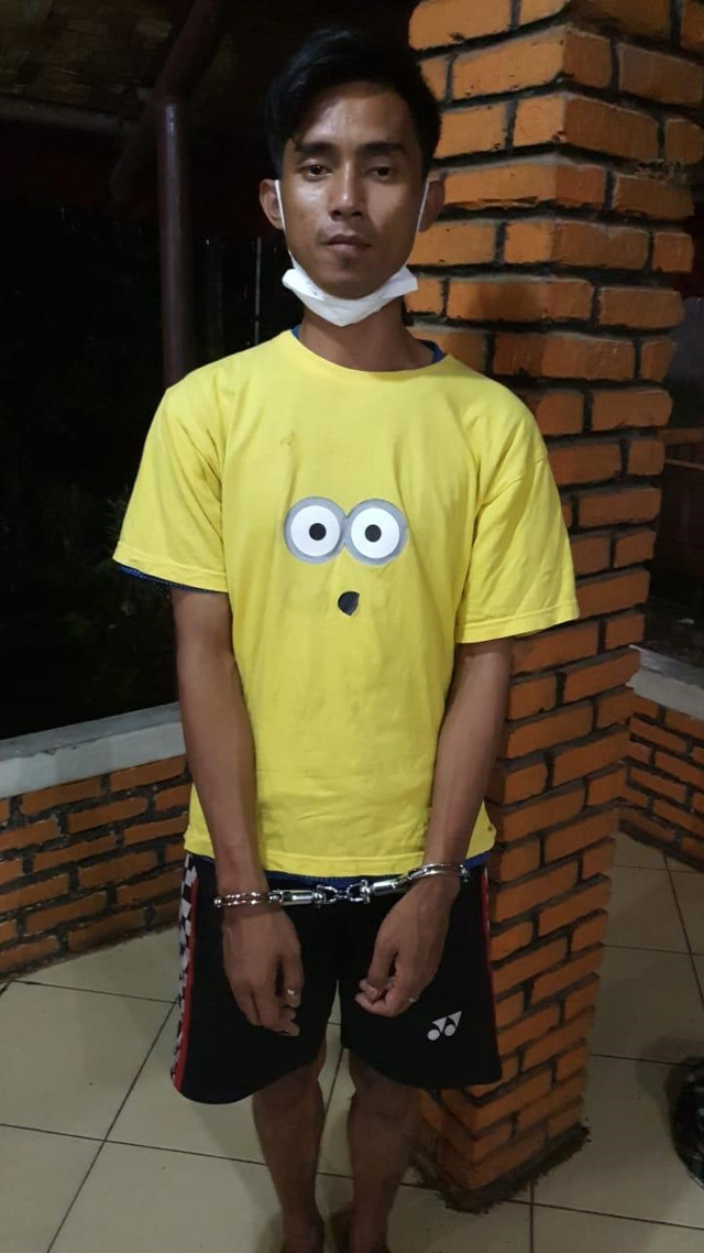 Pelaku perampokan dan pemerkosa di Bekasi, Rangga Tias Saputra, saat ditangkap.  Foto: Dok. Istimewa