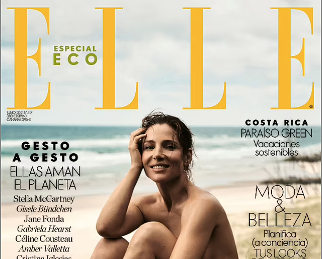 Elsa Pataky pose topless untuk majalah Elle. Foto: dok Elle Spanyol
