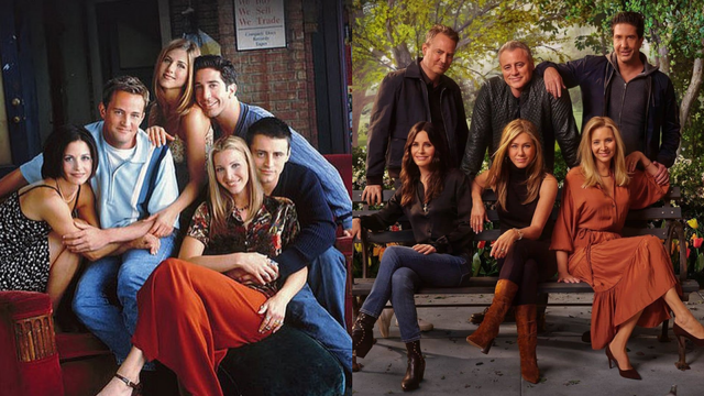Membandingkan penampilan pemeran Friends kini dan 27 tahun lalu. Foto: dok. Netflix