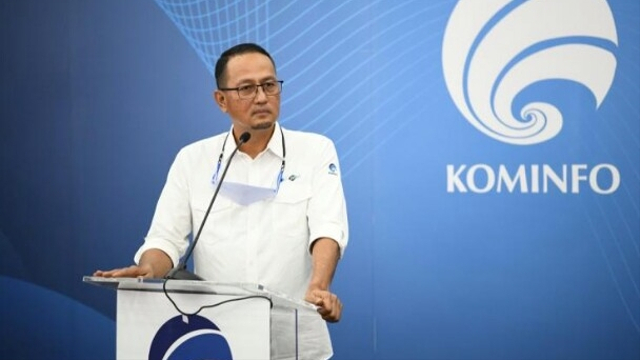 Dirjen Aptika Kementerian Kominfo Semuel A. Pangerapan dalam Konferensi Pers secara virtual dari Media Center Kementerian Kominfo, Jakarta, Senin (24/5/2021). Foto: Kominfo