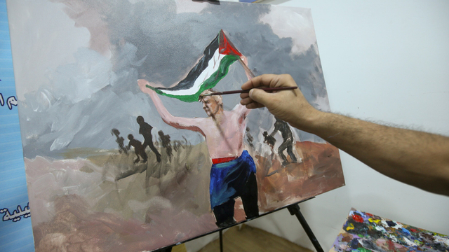 Seniman di Irak Beri Dukungan ke Palestina Lewat Lukisan Foto:  REUTERS/Essam Al-Sudani