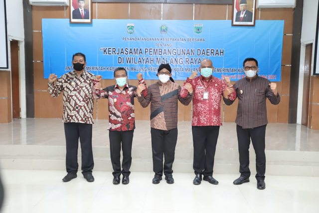 Sinergi 3 kepala daerah di Malang Raya. Foto: Humas Pemkot Malang