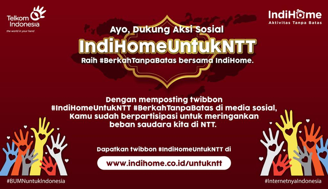Gerakan IndiHome untuk NTT. Foto: Telkom