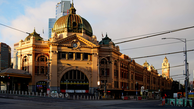 Suasana jalan raya di Melbourne ketika lockdown. Foto: Sandra Sanders/REUTERS