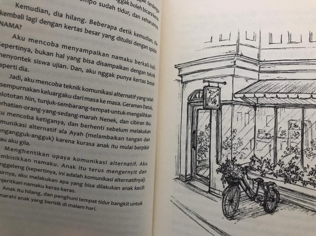 Ilustrasi toko bunga di buku Jakarta Sebelum Pagi (Dokumentasi pribadi)