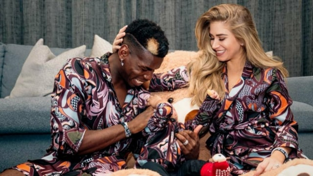 Kemesraan Paul Pogba dan pasangannya Maria Zulay Salaues. (Foto: Instagram @zulaypogba)