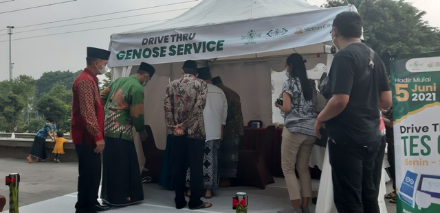 Drive Thru GeNose Service di Sleman City Hall Yogyakarta. Foto: Len/Tugu Jogja
