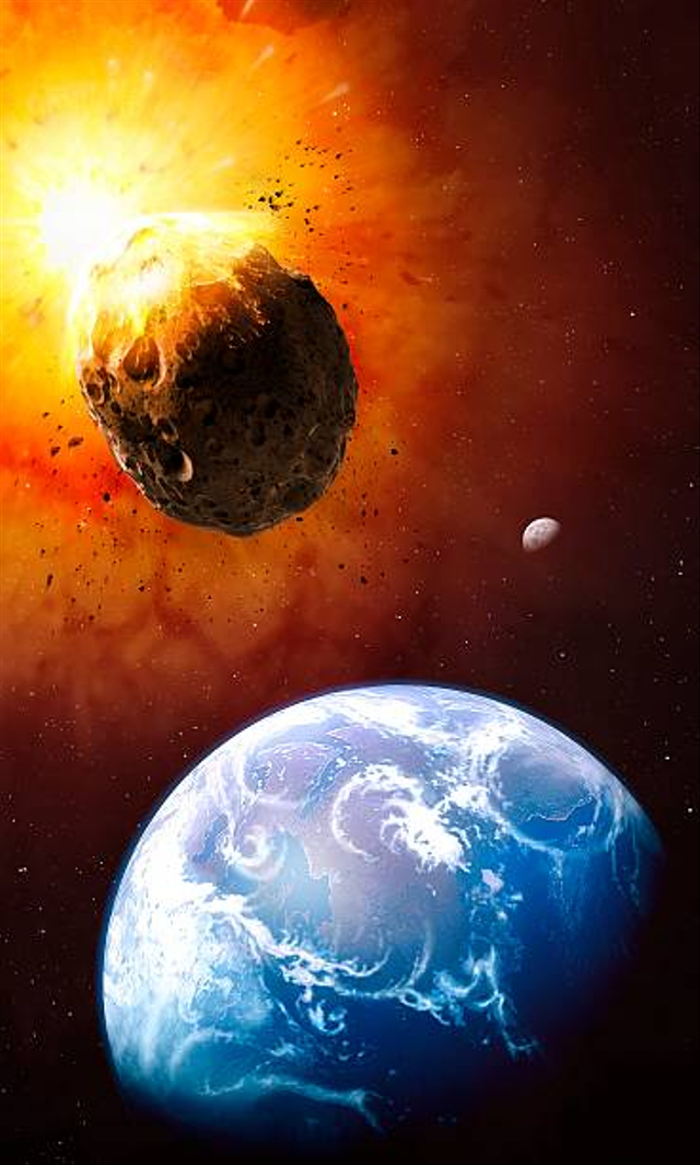 Ilustrasi asteorid menuju bumi. Foto: Getty Images 