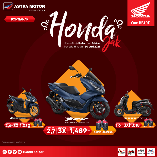 Astra Motor Kalbar berikan promo 'Honda Jak'. Foto: Dok. Astra Motor Kalbar