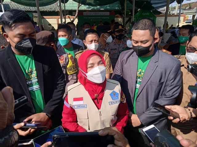 500 Driver Ojol di Bandar Lampung Divaksin COVID-19 Dosis Pertama (2)