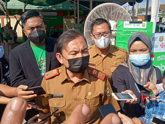 500 Driver Ojol di Bandar Lampung Divaksin COVID-19 Dosis Pertama (1)