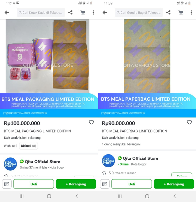 Heboh Bungkus BTS Meal Dijual di E-commerce, Harganya Tembus Rp 100 Juta (17356)
