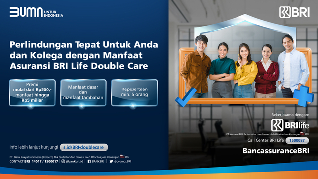 Beri Proteksi bagi Pekerja, BRI Gandeng BRI Life Pasarkan Asuransi Double Care (27732)