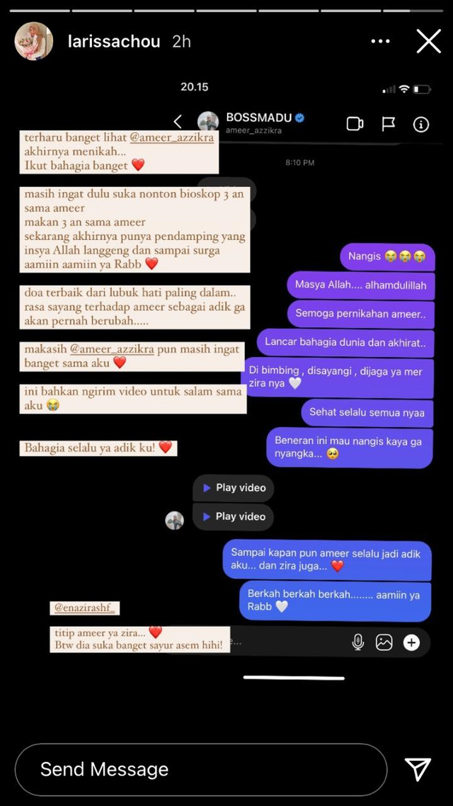 Bahagia dan Terharu Lihat Adik Alvin Faiz Menikah, Larissa Chou Beri Doa Terbaik (267245)