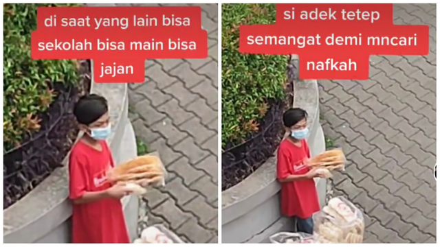 Haru, Bocah Ini Rela Cari Uang dengan Berjualan Kerupuk (150666)