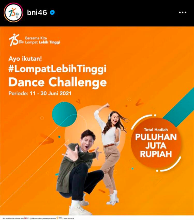 BNI membuat dance challenge. Foto: Instagram @bni46