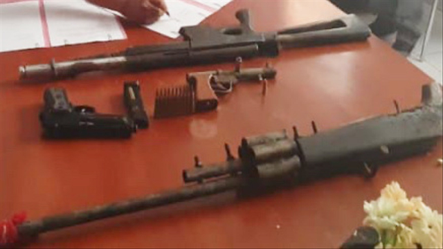 Empat senjata api rakitan yang dikuasai KKB wilayah Mamta diserahkan ke kepolisian setempat. (Dok istimewa)
