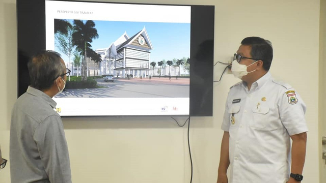 Skema desain rekonstruksi kantor Gubernur Sulawesi Barat usai roboh imbas gempa 6,2 magnitudo. Foto: Dok. Pemprov Sulbar