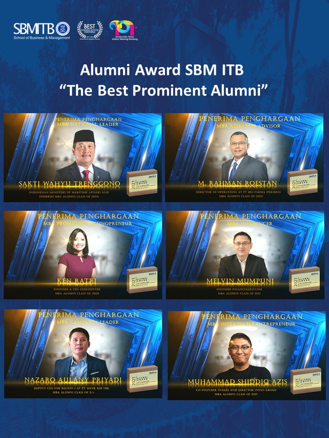 Menteri Trenggono dan Direktur Bio Farma Raih Alumni Award MBA ITB 2021 (118398)