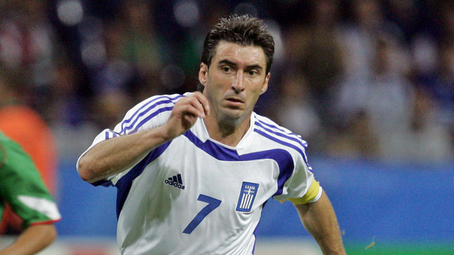 Pemain Timnas sepak bola Yunani, Theo Zagorakis. Foto: Francois Guillot/AFP