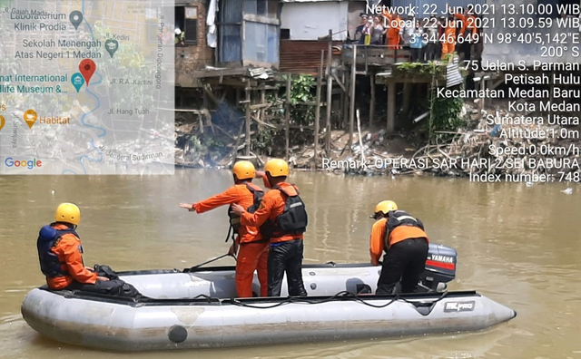 Pencarian bocah 10 tahun yang hanyut di Sungai Babura. (Istimewa)