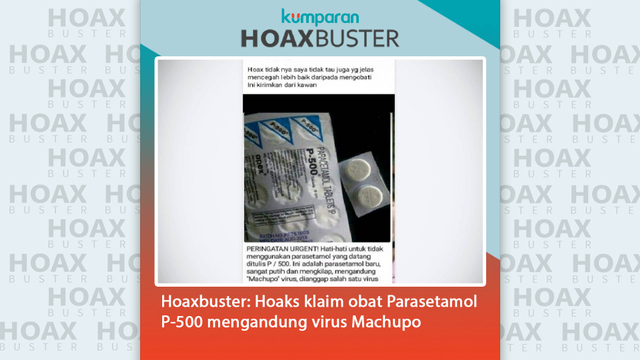 Hoaxbuster: Hoaks klaim obat Parasetamol P-500 mengandung virus Machupo. Foto: ANTARA