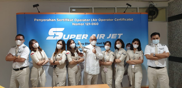 Super Air Jet resmi mengantongi Sertifikat Operator Penerbangan. Foto: Dok. Super Air Jet