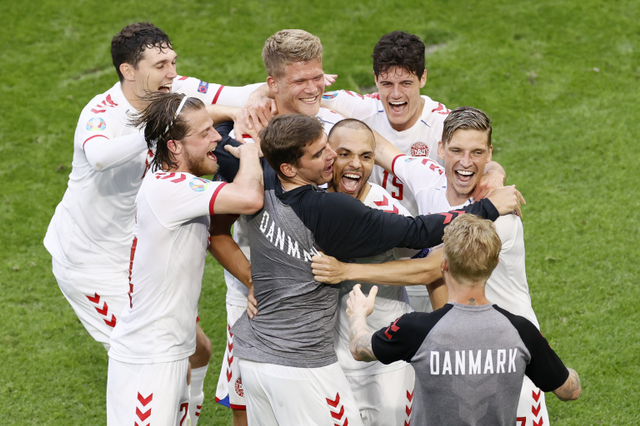 Selebrasi timnas Denmark. Foto: Twitter.com/Euro2020
