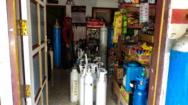 Suasana depot isi ulang oksigen di Semarang, Jawa Tengah. Foto: Dok. Istimewa