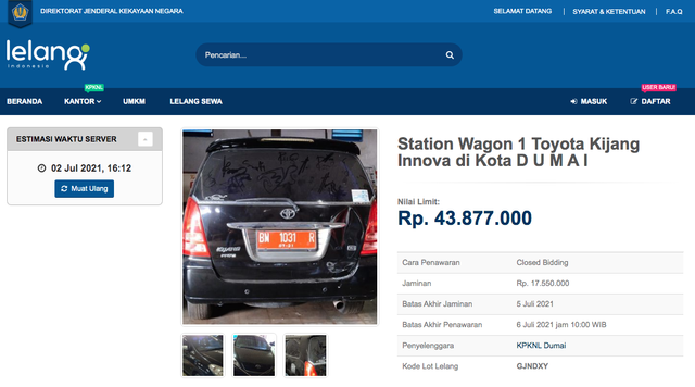 Lelang Toyota Innova Mulai Rp 43 Jutaan, Tertarik? (497396)