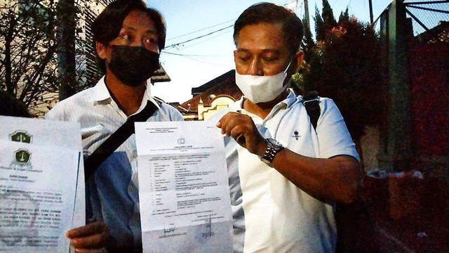 Awang Helmi Christianto, terduga pelaku pengeroyokan perawat Puskesmas Kedaton yang melaporkan balik. | Foto: Bella Sardio/ Lampung Geh
