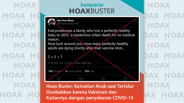 Hoaxbuster: Klaim Vaksinasi Menyebabkan Kematian Mendadak pada Bayi  (38519)