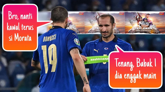 Meme Morata lawan Chiellini dan Bonucci di Euro 2020 (371244)
