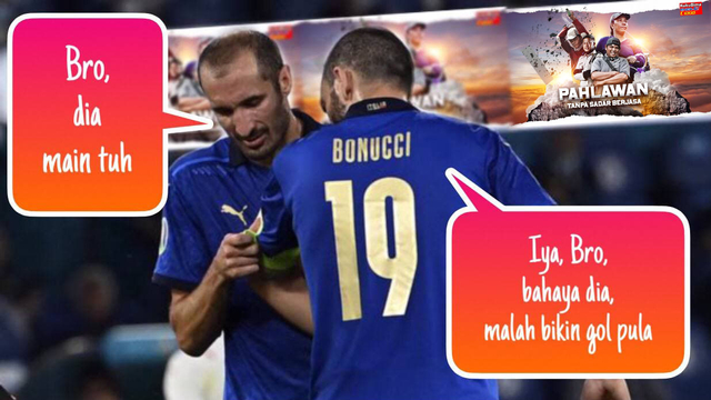 Meme Morata lawan Chiellini dan Bonucci di Euro 2020 (371245)