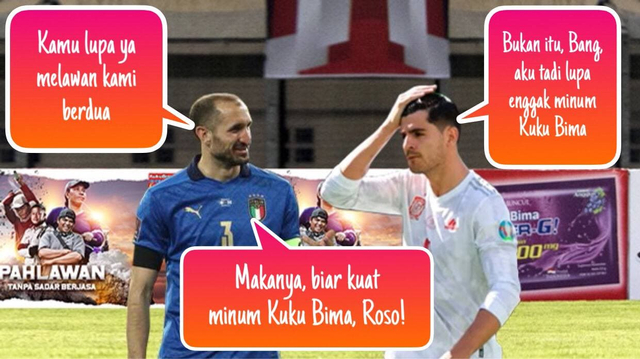 Meme Morata lawan Chiellini dan Bonucci di Euro 2020 (371246)