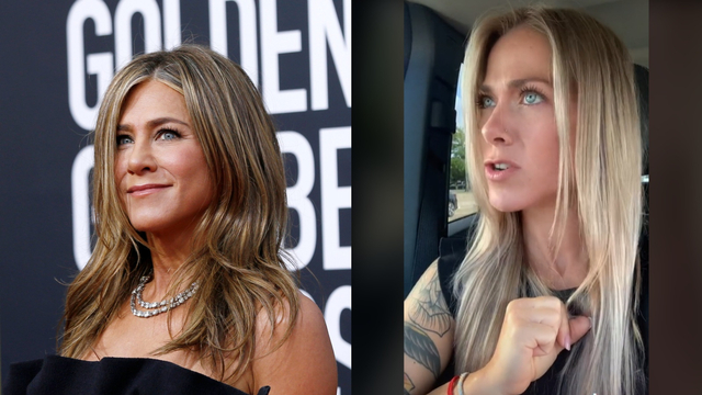 Potret Perempuan Mirip Jennifer Aniston, Viral di Tiktok. Foto: REUTERS / Mario Anzuoni, Dok. TikTok